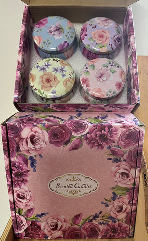Gift Tins - Dark Purple Flower Box